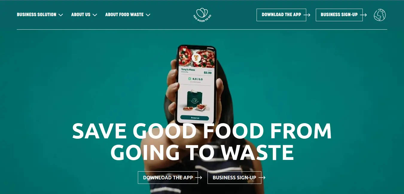 Screenshot of Too Good To Go project - Next.js, Tailwind CSS, TypeScript web application by Othmane Menad