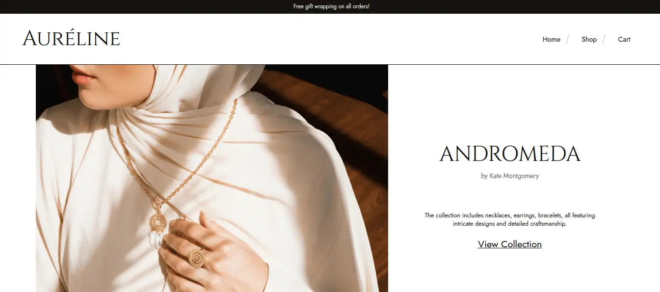 Screenshot of Auréline project - WordPress, E-commerce, Web Design web application by Othmane Menad