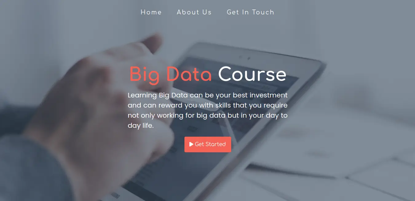 Screenshot of Big Data Course project - HTML, CSS web application by Othmane Menad