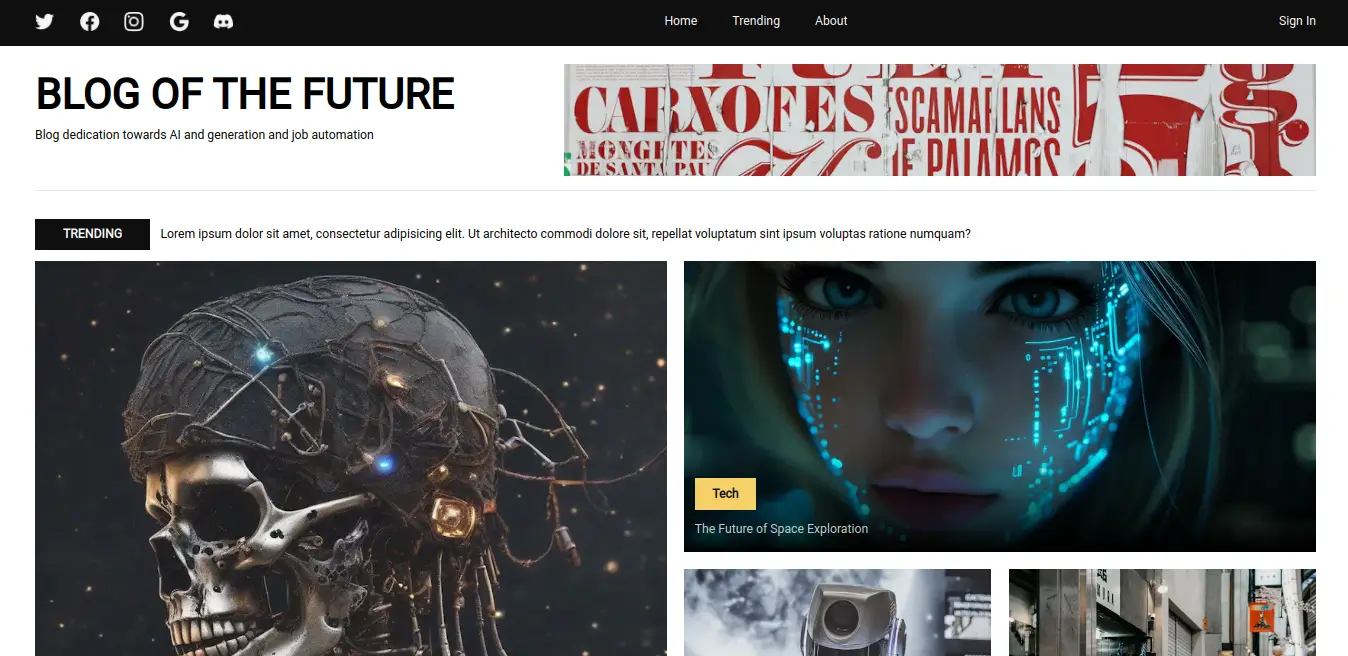 Screenshot of Blog AI project - Next.js, Tailwind CSS, Tiptap web application by Othmane Menad