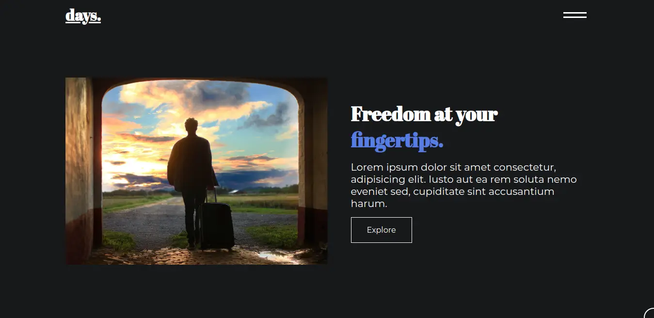 Screenshot of Travel Gallery project - JavaScript, CSS, GSAP web application by Othmane Menad